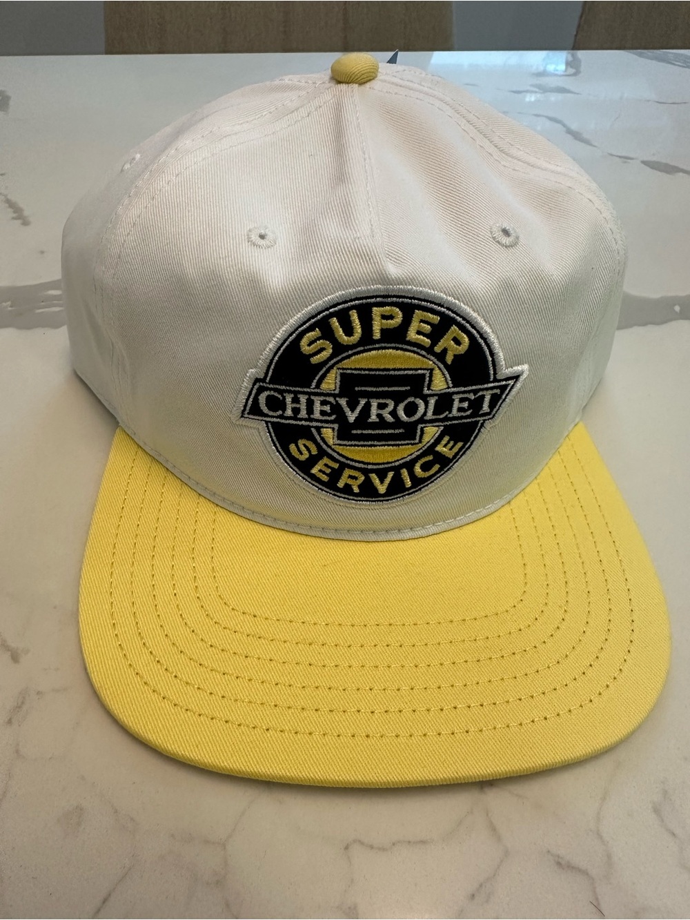 NWT; Chevrolet Super Service White and Yellow Cap